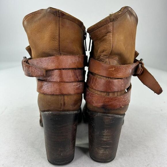 FREEBIRD by Steven Blaze Zip Harness Boot US 9 Buckle Belted Western Ankle Boot - Picture 6 of 10